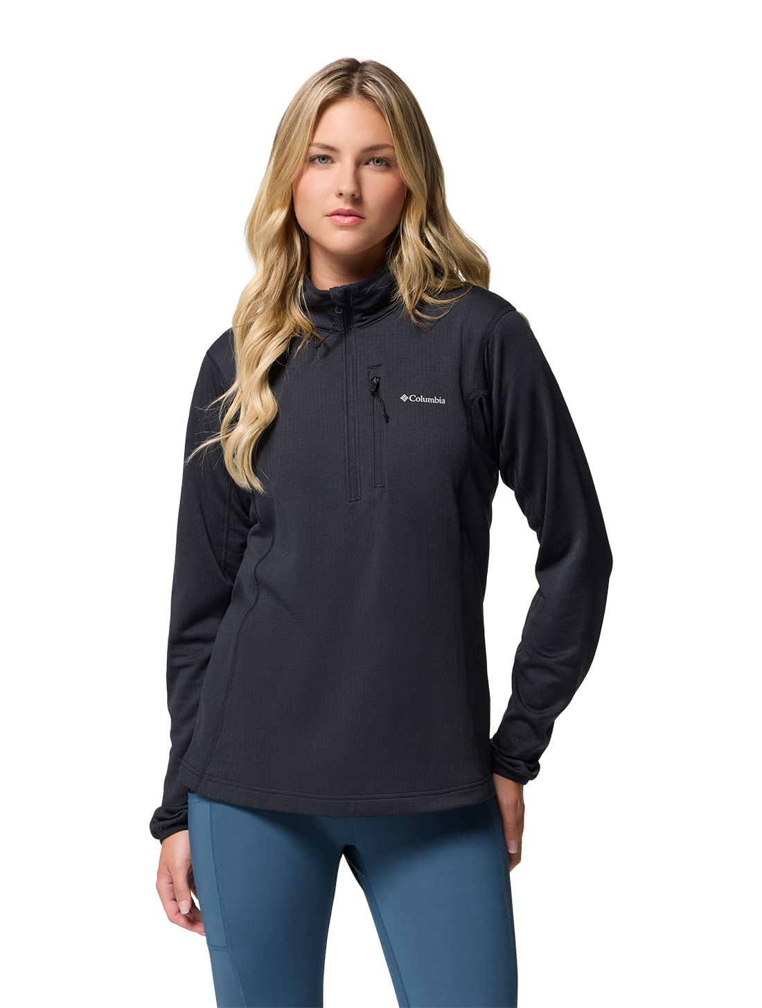 Blusa Fleece Columbia Feminino Essential Hike™ Grid Half Zip