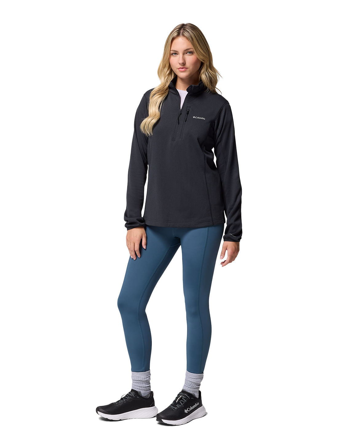 Blusa Fleece Columbia Feminino Essential Hike™ Grid Half Zip