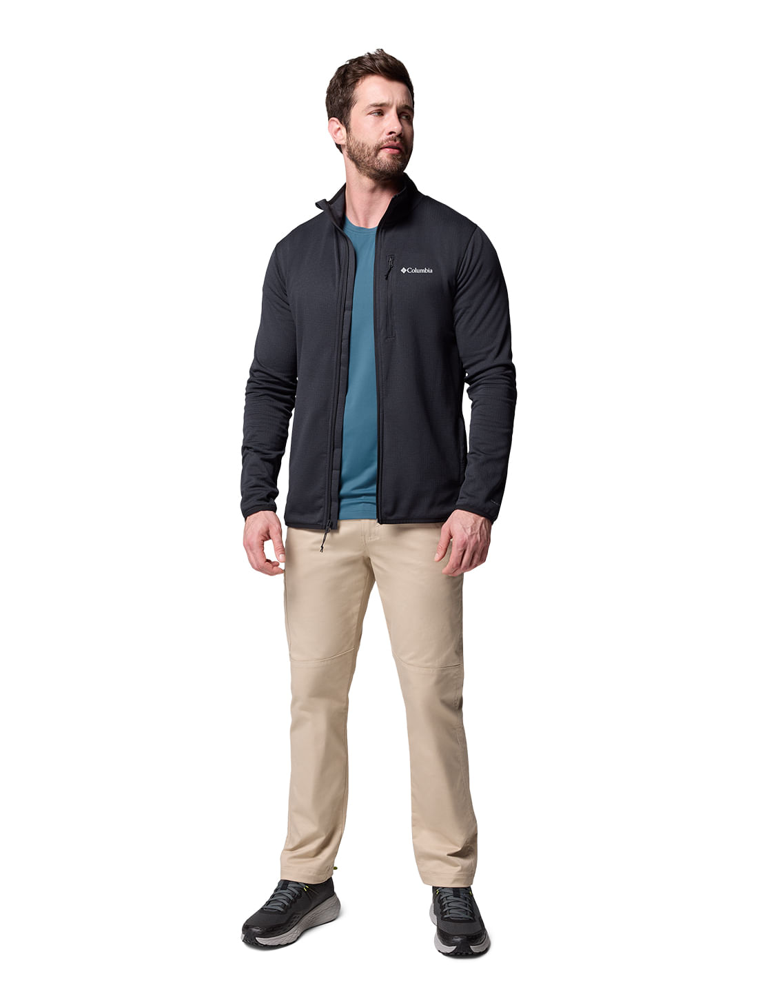 Jaqueta Fleece Columbia Masculino Essential Hike™ Grid Full Zip